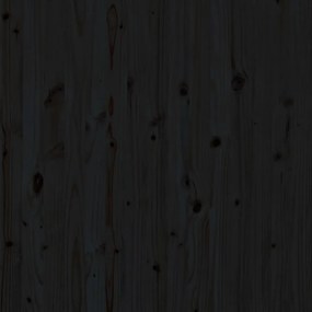fekete tömör fenyőfa fali fejtámla 146 x 3 x 91,5 cm