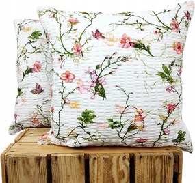 Fakéreg párnahuzat Extra 100% pamut színes virág pillangó borostyán 70x80