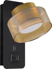 Brilagi - AURA LUX fali lámpa USB-porttal 1xGX53/30W/230V fekete/arany