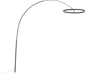 Design íves állólámpa fekete, LED-del, 3 lépésben dimmelhető - Anello