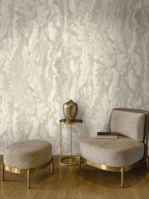 Holden Decor Essence Thassos Marble krém márvány mintás fémhatású vlies tapéta – 66332
