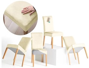 Krémszínű gumis szék huzat szett 4 db-os 48 cm Sento – Restilo