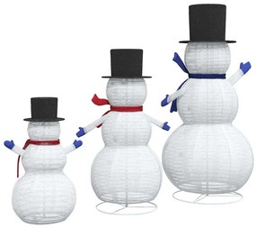 Karácsonyi Hóember Család 3 pcs Meleg fehér 81 x 60 x 125 cm