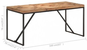 tömör akác és mangófa étkezőasztal 160 x 70 x 76 cm