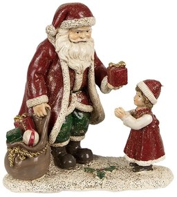 Télapó ajándékokkal kislánnyal karácsonyi dekorációs figura