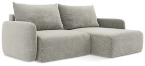 Világosszürke kinyitható-tárolóhelyes sarokkanapé (jobb oldali) Kalena – Makamii