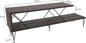 Street TV-állvány, sötétbarna, 120 cm