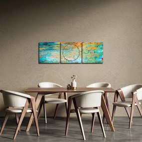 A kék absztrakció képe (órával) (90x30 cm)