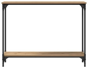 vidaXL Konzolasztal polcokkal Artisan tölgy 101 x 23 x 15,5 cm Faanyag