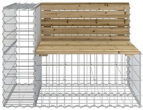 tömör impergnált fenyőfa gabion kerti pad 92x71x65,5 cm
