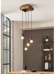 Eglo 43591 - Csillár zsinóron WOOTTON 4xE27/40W/230V