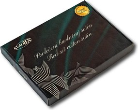 Kvalitex Luxury Collection szatén ágyneműhuzat páfrány barna, 140 x 200 cm, 70 x 90 cm