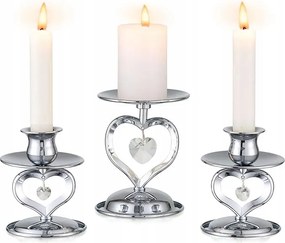 Dekoratív fém gyertyatartó szív alakú partikra 3 db-os szett