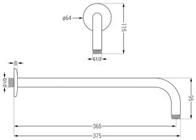 Mexen Kai DR70 rejtett kád-zuhany szett esőzuhannyal 30 cm, fekete, 77602DR7030-70