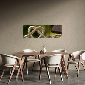 Szív kötélből képe (órával) (90x30 cm)