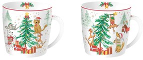 Cicás kutyás karácsonyi porcelán bögre 2 db Christmas Gang