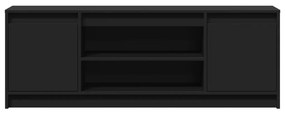 fekete szerelt fa TV-szekrény LED-ekkel 139,5 x 34 x 50 cm