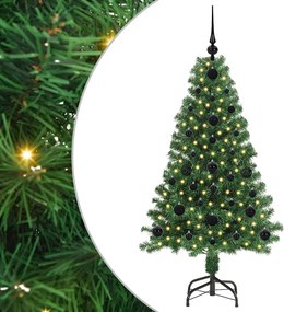 vidaXL Mű karácsonyfa 150 LED-del Zöld 120 cm PVC és Acél és Műanyag