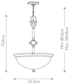 Hinkley HK-MAYFLOWER-P-C - Csillár láncon MAYFLOWER 3xE27/60W/230V