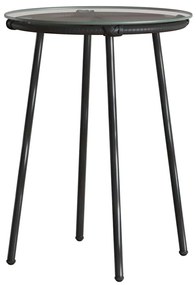Kert étkező szett 3 pcs Fekete és Antracit Poli rattan és acél