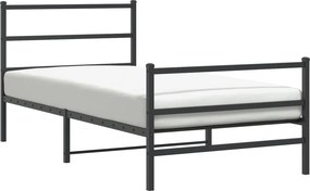 vidaXL fekete fém ágykeret fej- és lábtámlával 100 x 200 cm