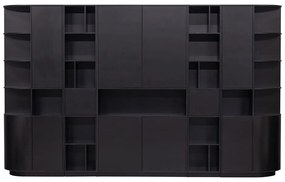 Fekete borovi fenyő moduláris könyvespolc 78x210 cm Finca – WOOOD