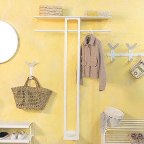 Fehér acél fali fogas polccal 100 cm Luno Large – Spinder Design