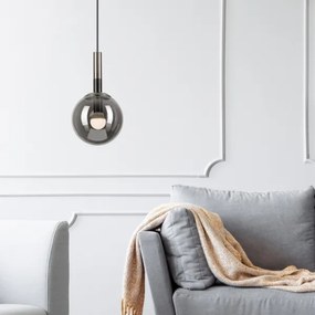 Csillár zsinóron ROLLO 1xE14/5W/230V matt króm/füstös