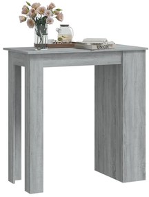 Szürke sonoma színű bárasztal tárolópolccal 102 x 50 x 103,5 cm