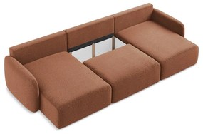 Téglavörös kinyitható-tárolóhelyes sarokkanapé Kalena – Makamii