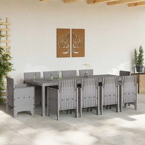 Kert étkező szett 11 pcs Világosszürke Polt rattan