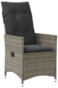 3 részes szürke polyrattan bisztrógarnitúra párnákkal