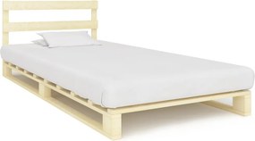 vidaXL tömör fenyőfa raklap ágykeret 90 x 200 cm