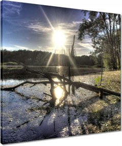 Vászonkép 50x50 Naplemente a tóparton