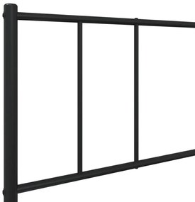 fekete fém ágykeret fej- és lábtámlával 80 x 200 cm