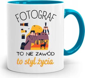 A Kék Fotós Bögre Egy Életstílus Ajándék fényképes nyomtatással