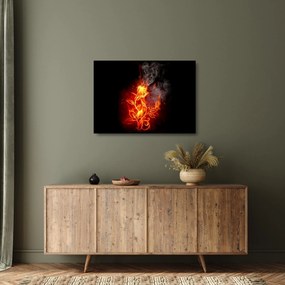 Üveg kép - Rózsák a tűzben (70x50 cm)