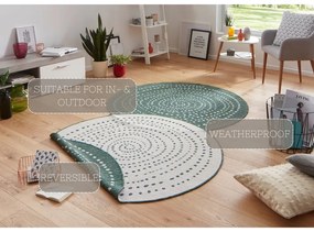 Bali zöld, kültérre is alkalmas kétoldalas kerek szőnyeg, Ø 140 cm - NORTHRUGS