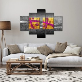 Fekete alapon színes négyzetek képe (150x105 cm)