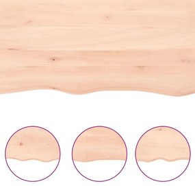 kezeletlen tömör fa fürdőszobai pult 100x40x(2-4) cm