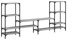 szürke sonoma színű szerelt fa TV-szekrény 206,5x28,5x95 cm