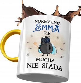 Sárga Bögre Emma Feleség Barátnő Ajándék Nyomtatott Fotóval