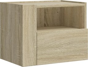 vidaXL sonoma tölgy színű falra szerelhető éjjeliszekrény 45x30x35 cm