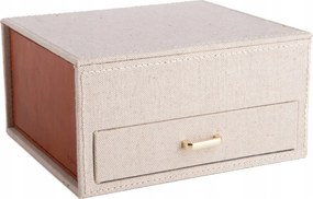 Linas Ékszertartó doboz ekrü fiókkal 18x16x9,5 cm Homla