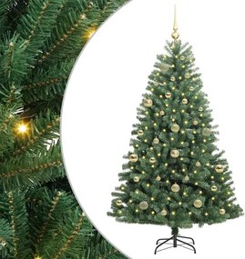 vidaXL Műanyag Hajtogatós Karácsonyfa Zöld 150 cm PVC és fém