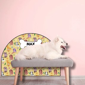 PIPPER. Védő textil falmatrica – Ív – Színes kutyák Méret: 83x60cm, Indíték: névvel
