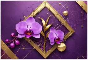 Fotótapéták 152x104 Lila orchideák és arany