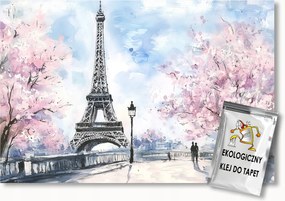 Fotótapéta Flizelina Kilátás Franciaország Párizs Eiffel-torony Tavasz 200x140 ragasztó