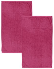 Sötét rózsaszín gyorsan száradó frottír pamut fürdőlepedő szett 2 db-os 90x140 cm Quick Dry – Catherine Lansfield