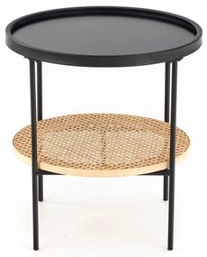 Kampa dohányzóasztal, fekete / rattan